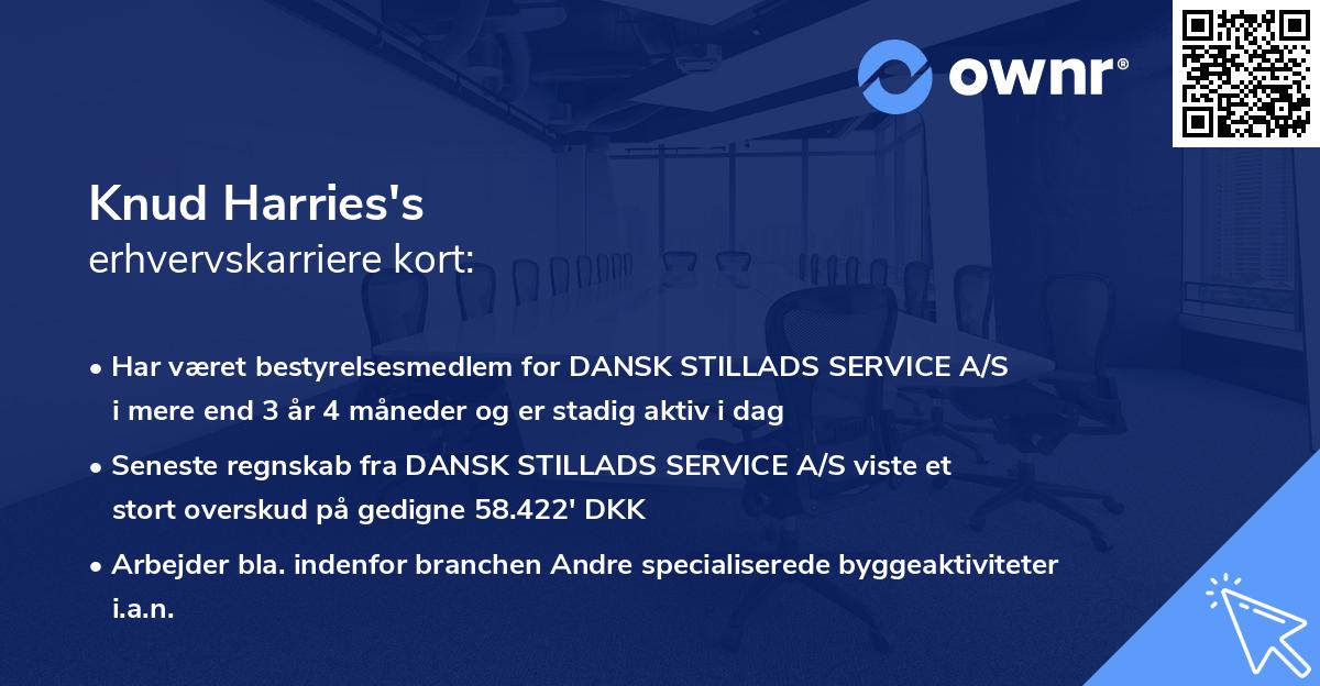 Knud Harries's erhvervskarriere kort