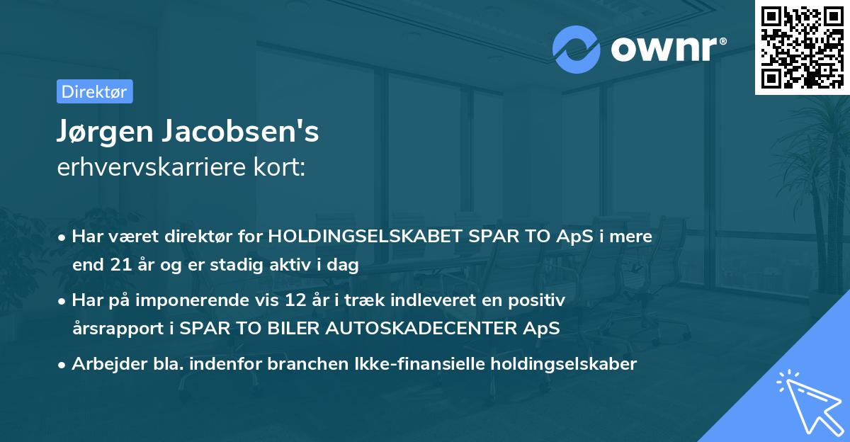 Jørgen Jacobsen's erhvervskarriere kort