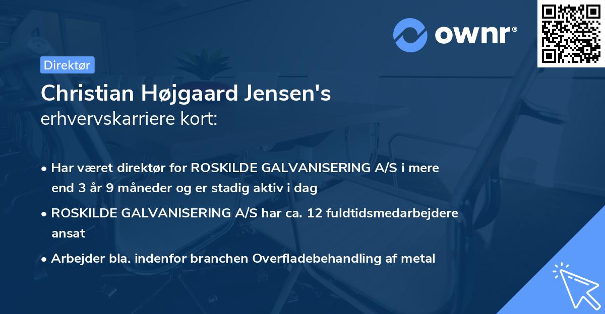 Christian Højgaard Jensen's erhvervskarriere kort