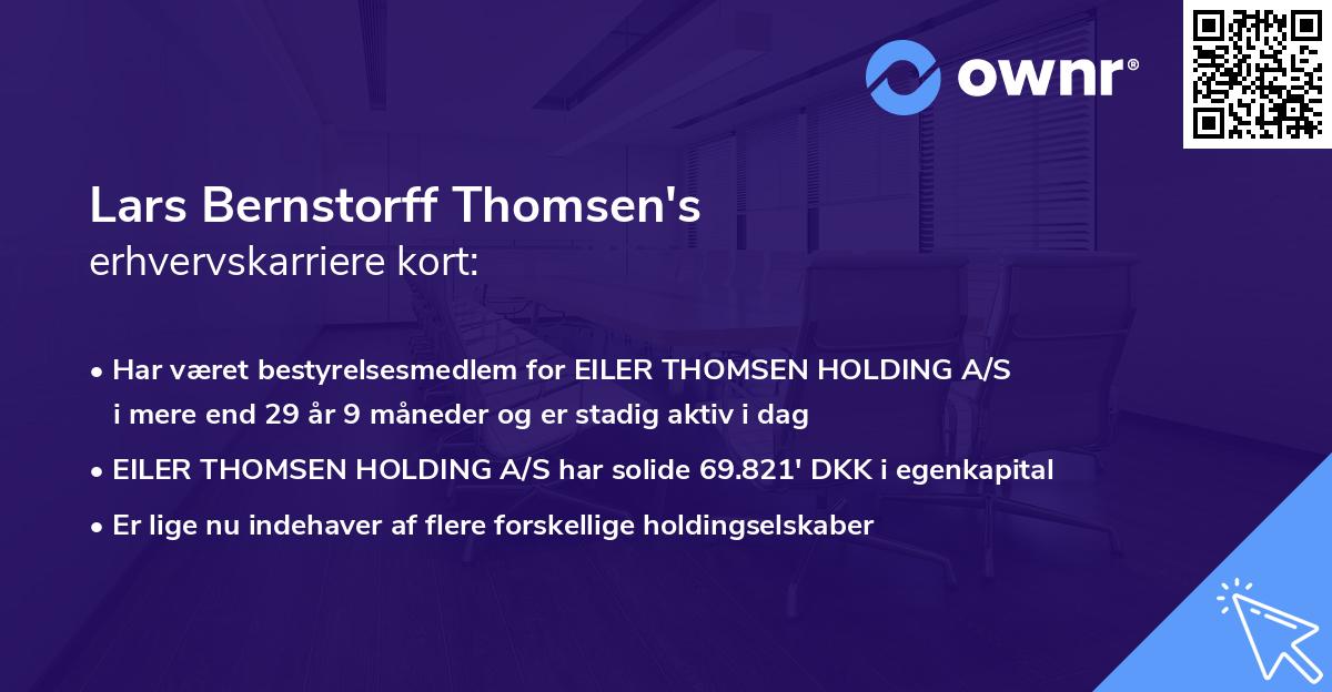 Lars Bernstorff Thomsen's erhvervskarriere kort