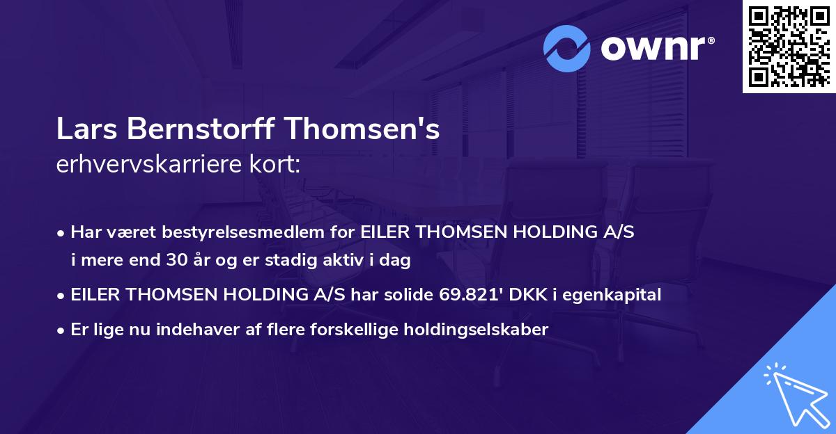 Lars Bernstorff Thomsen's erhvervskarriere kort