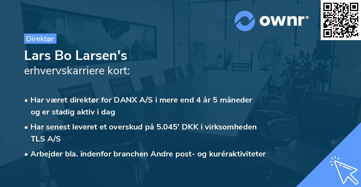 Lars Bo Larsen's erhvervskarriere kort