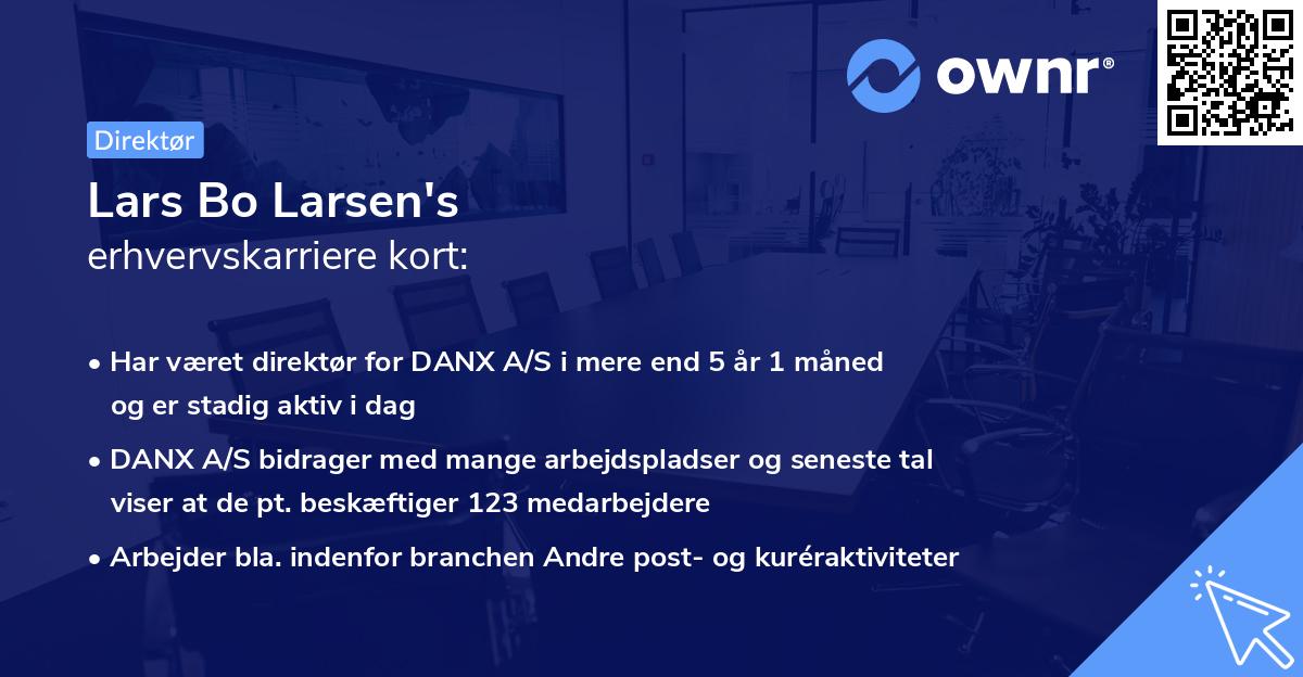 Lars Bo Larsen's erhvervskarriere kort