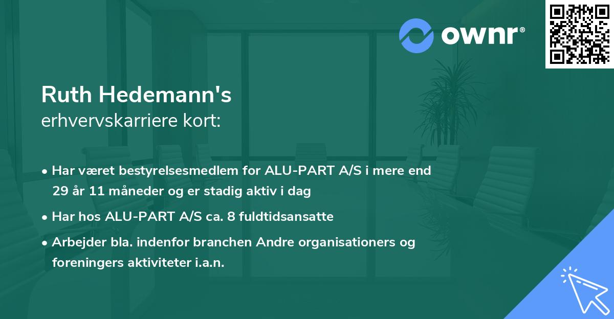 Ruth Hedemann's erhvervskarriere kort