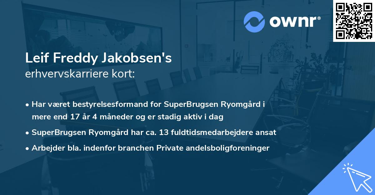 Leif Freddy Jakobsen's erhvervskarriere kort