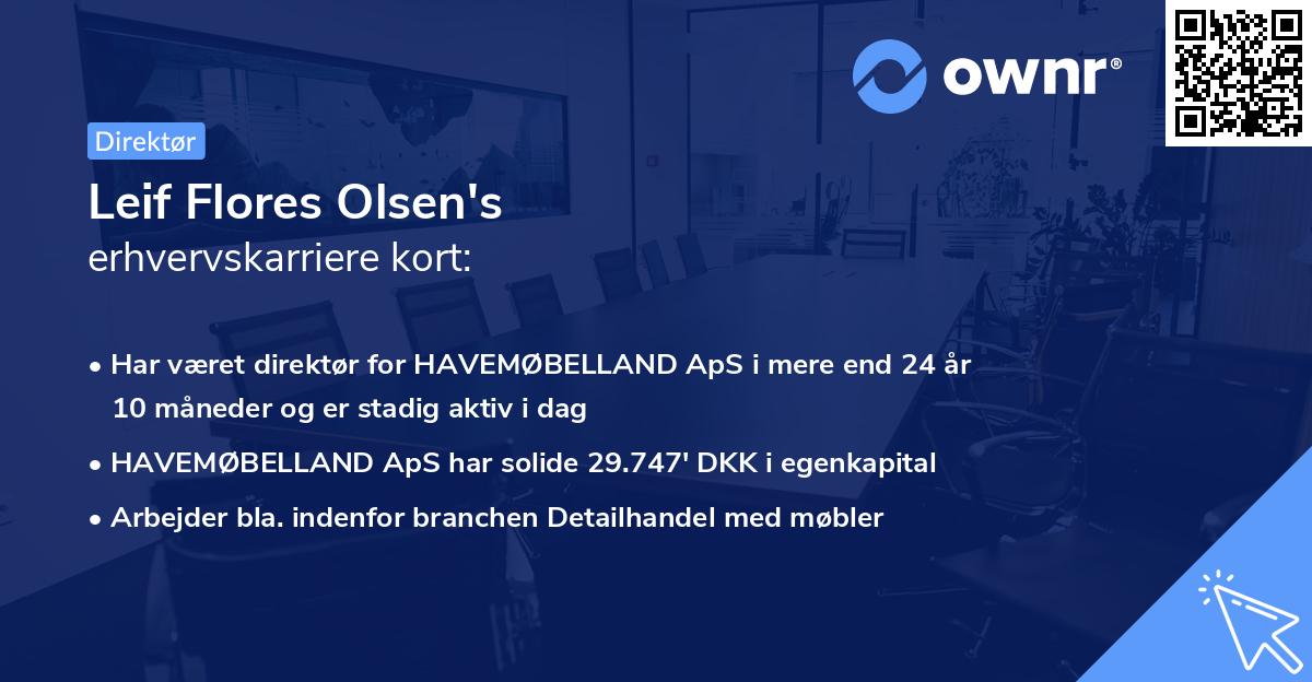 Leif Flores Olsen's erhvervskarriere kort