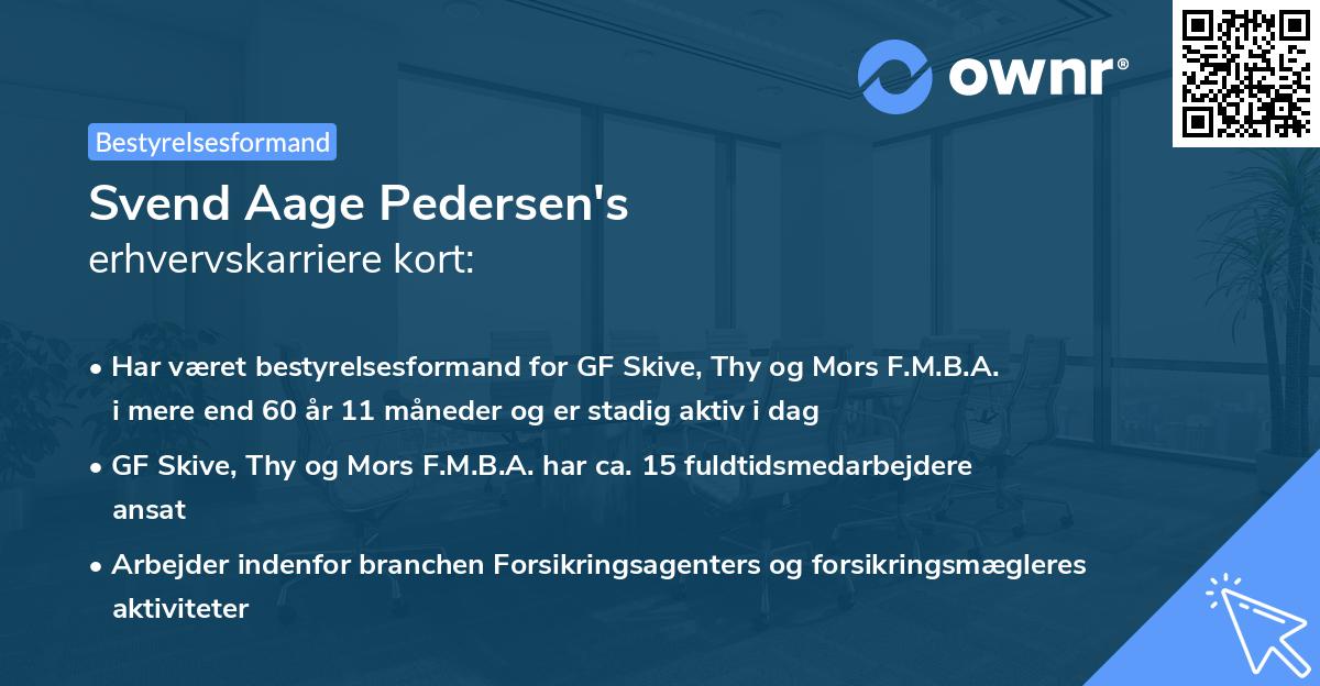 Svend Aage Pedersen's erhvervskarriere kort