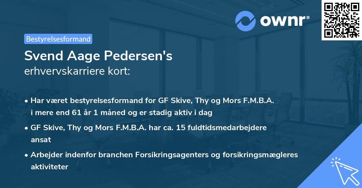 Svend Aage Pedersen's erhvervskarriere kort