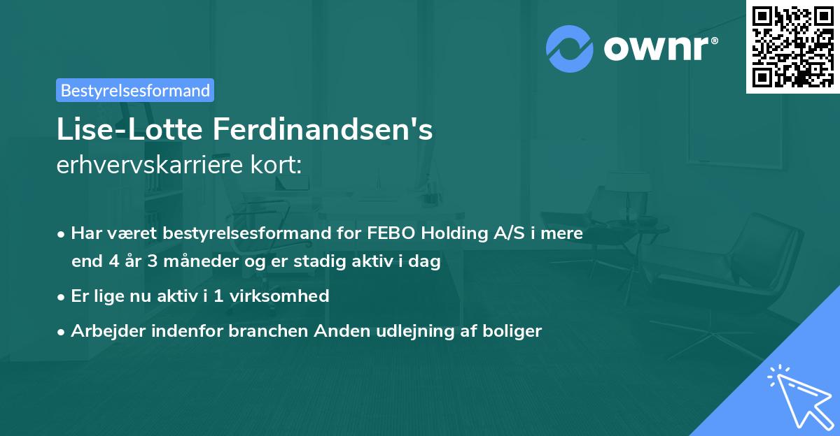 Lise-Lotte Ferdinandsen's erhvervskarriere kort