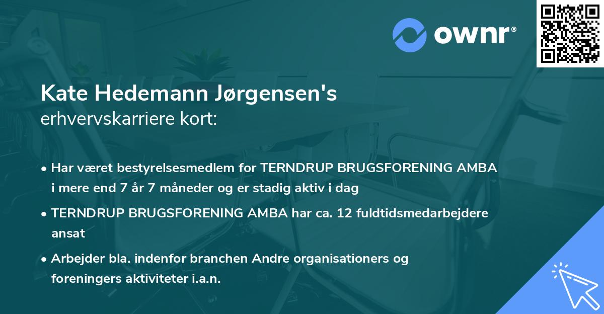 Kate Hedemann Jørgensen's erhvervskarriere kort