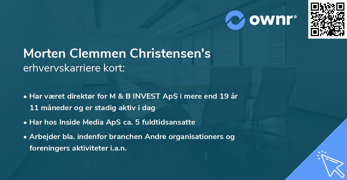 Morten Clemmen Christensen's erhvervskarriere kort