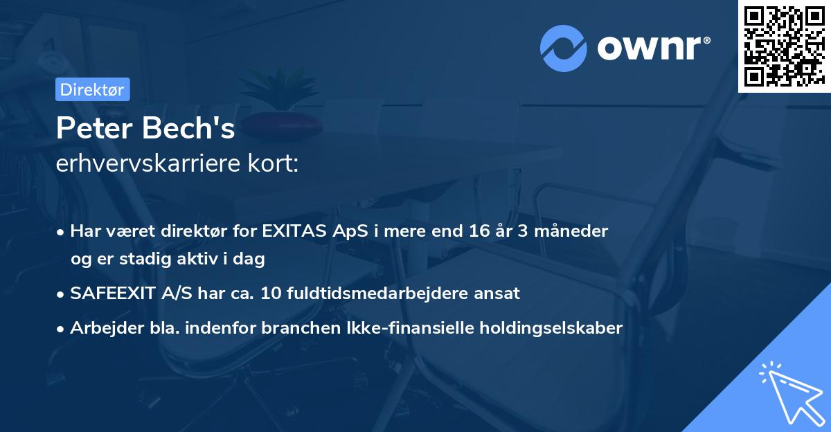 Peter Bech's erhvervskarriere kort