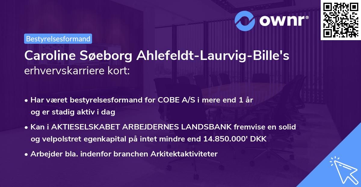 Caroline Søeborg Ahlefeldt-Laurvig-Bille's erhvervskarriere kort