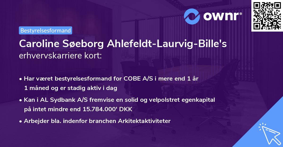 Caroline Søeborg Ahlefeldt-Laurvig-Bille's erhvervskarriere kort