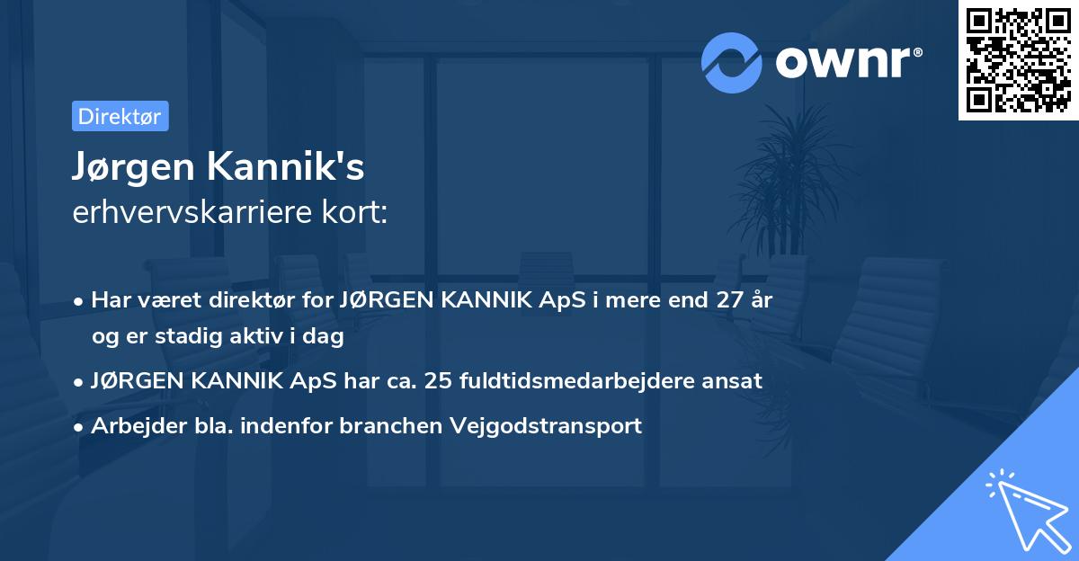 Jørgen Kannik's erhvervskarriere kort
