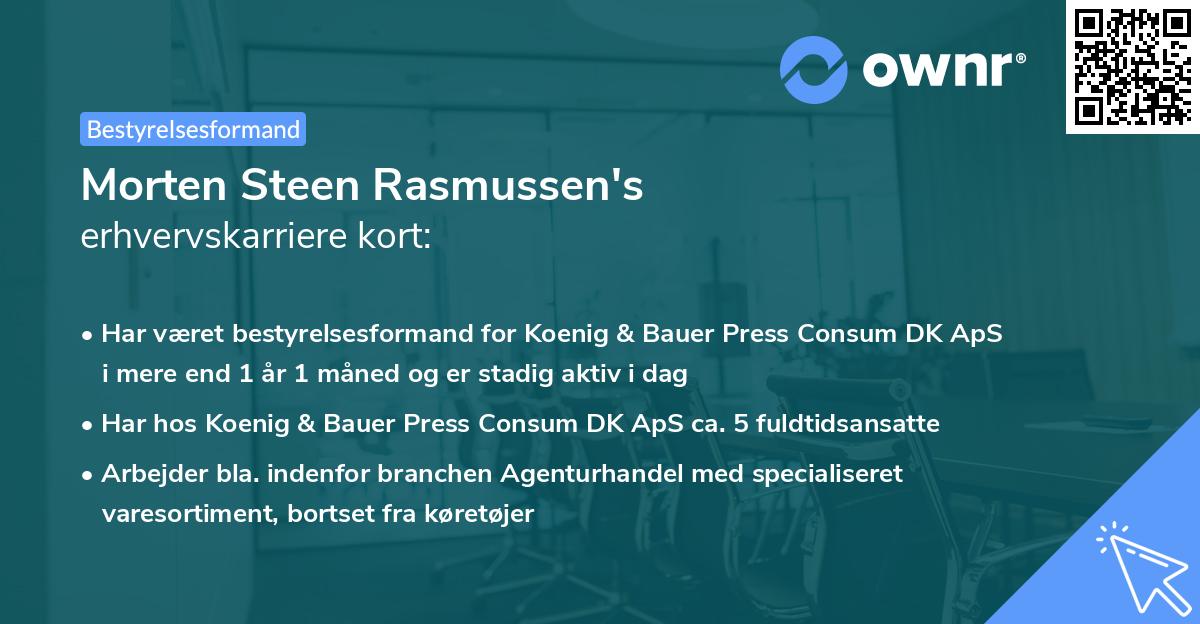 Morten Steen Rasmussen's erhvervskarriere kort