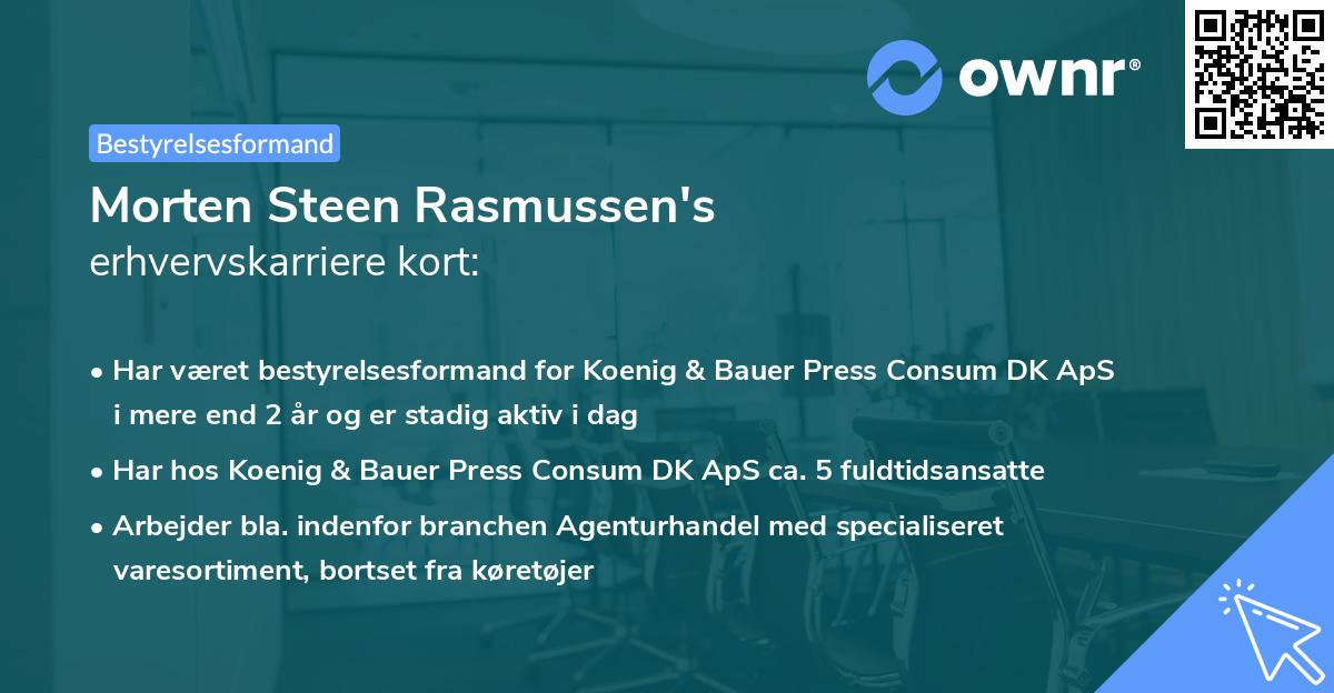 Morten Steen Rasmussen's erhvervskarriere kort