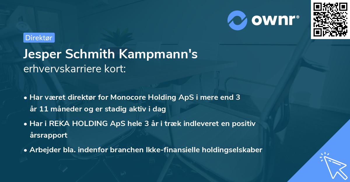Jesper Schmith Kampmann's erhvervskarriere kort