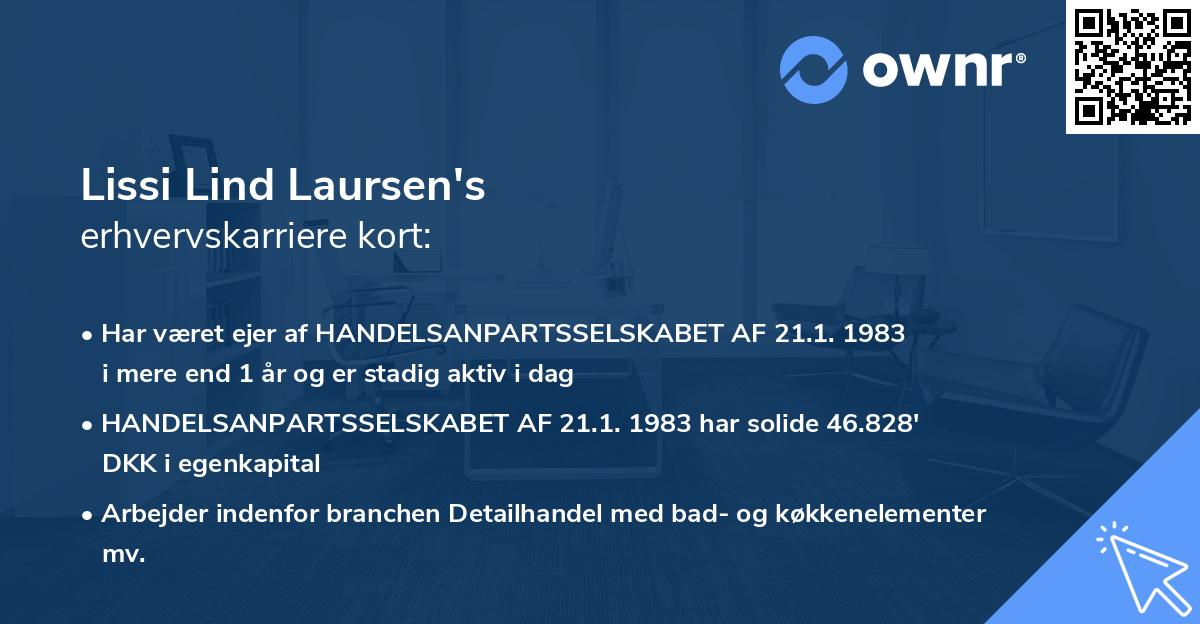 Lissi Lind Laursen's erhvervskarriere kort