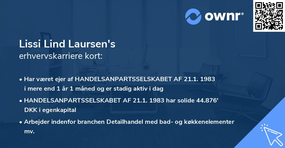 Lissi Lind Laursen's erhvervskarriere kort