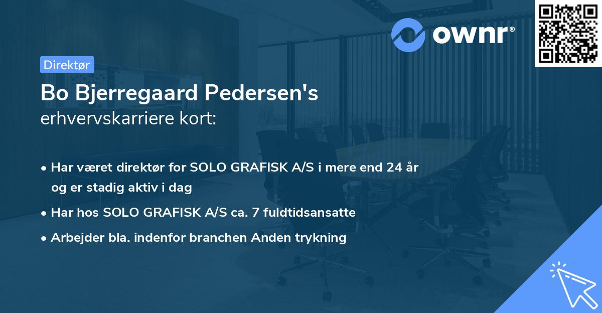 Bo Bjerregaard Pedersen's erhvervskarriere kort