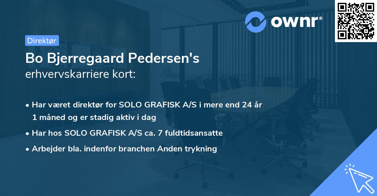 Bo Bjerregaard Pedersen's erhvervskarriere kort