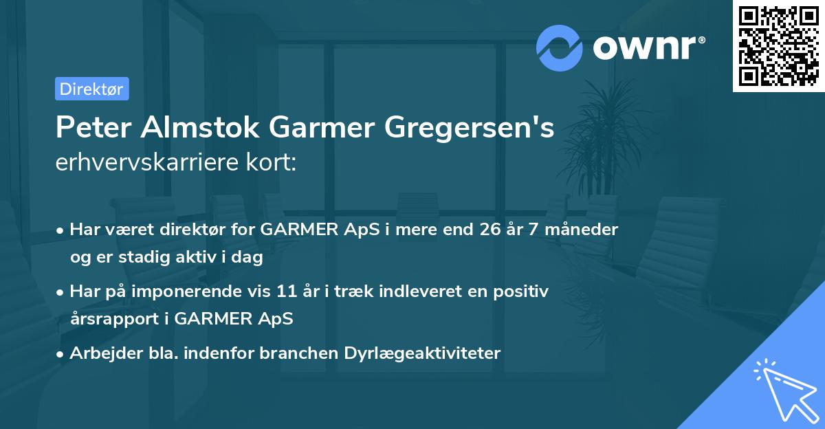 Peter Almstok Garmer Gregersen's erhvervskarriere kort