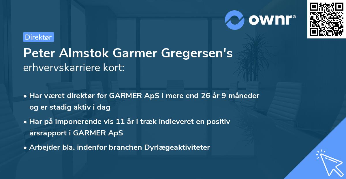 Peter Almstok Garmer Gregersen's erhvervskarriere kort