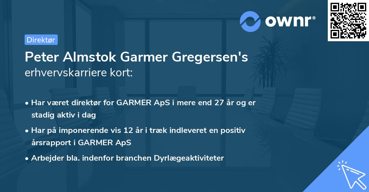 Peter Almstok Garmer Gregersen's erhvervskarriere kort