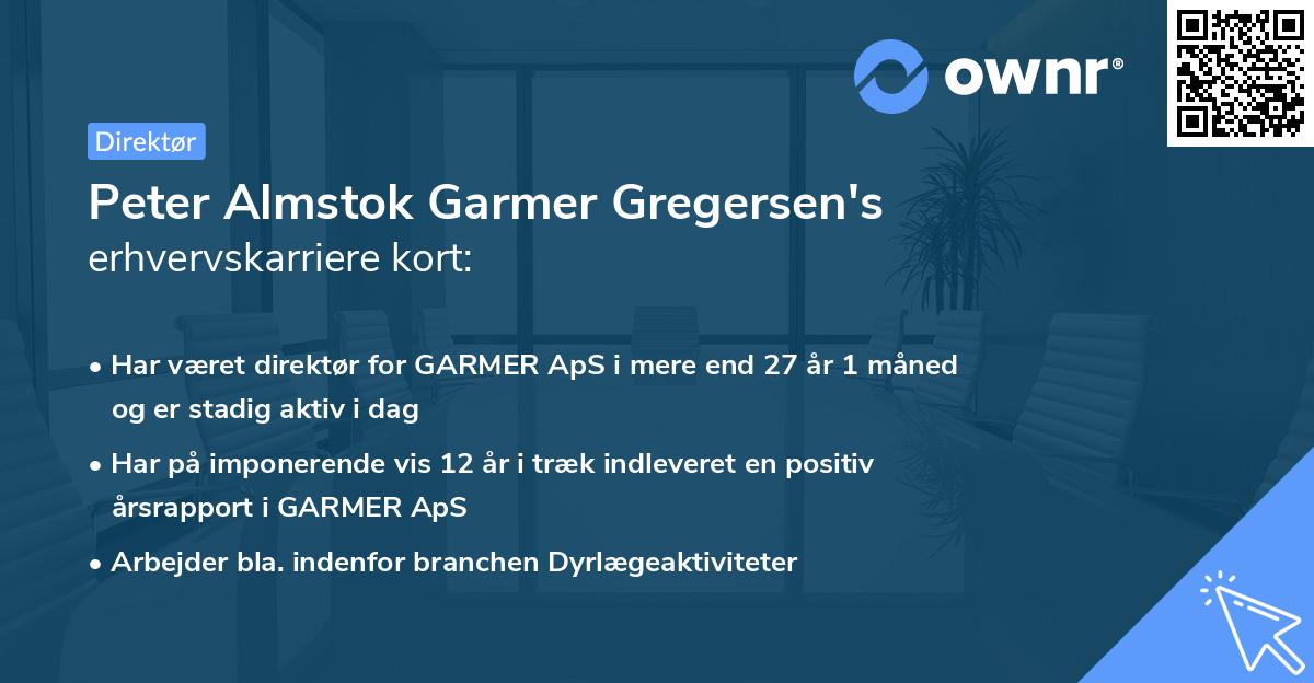 Peter Almstok Garmer Gregersen's erhvervskarriere kort