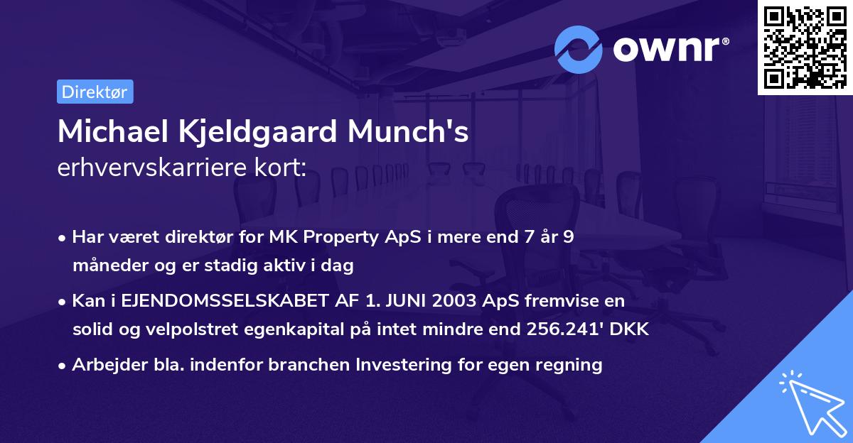 Michael Kjeldgaard Munch's erhvervskarriere kort
