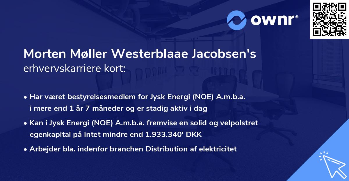 Morten Møller Westerblaae Jacobsen's erhvervskarriere kort