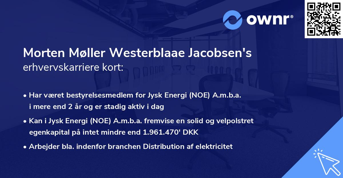 Morten Møller Westerblaae Jacobsen's erhvervskarriere kort