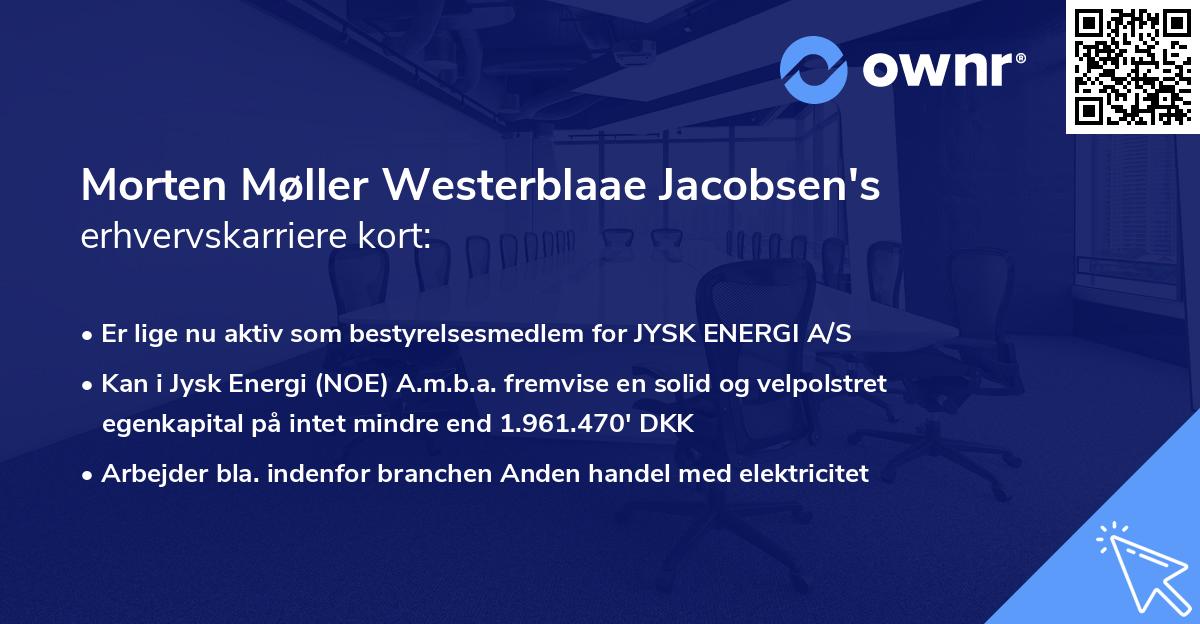 Morten Møller Westerblaae Jacobsen's erhvervskarriere kort