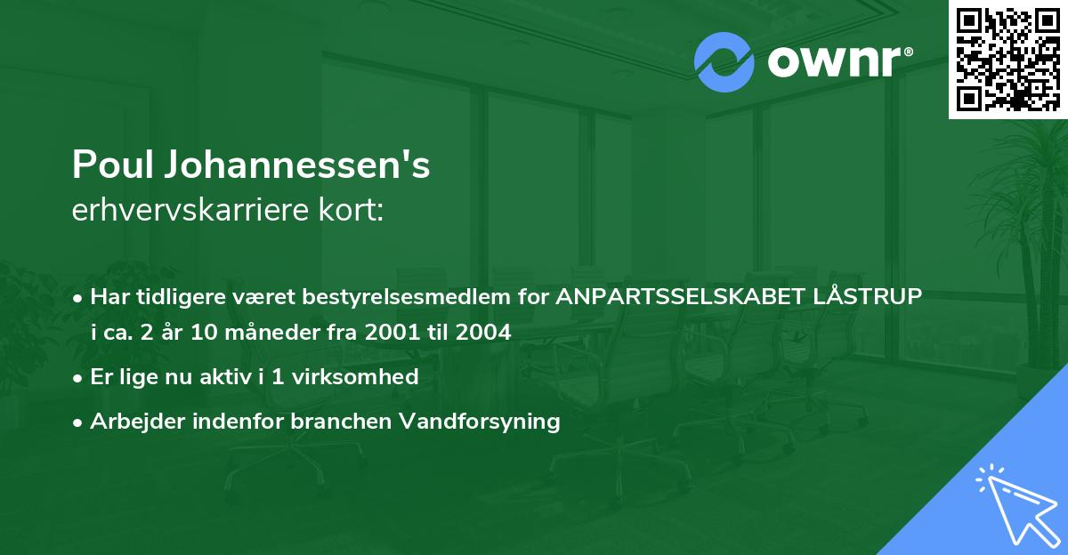 Poul Johannessen's erhvervskarriere kort