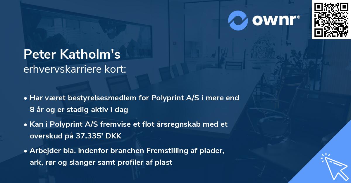 Peter Katholm's erhvervskarriere kort