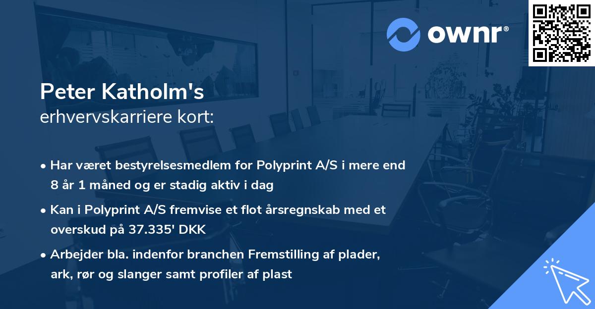 Peter Katholm's erhvervskarriere kort