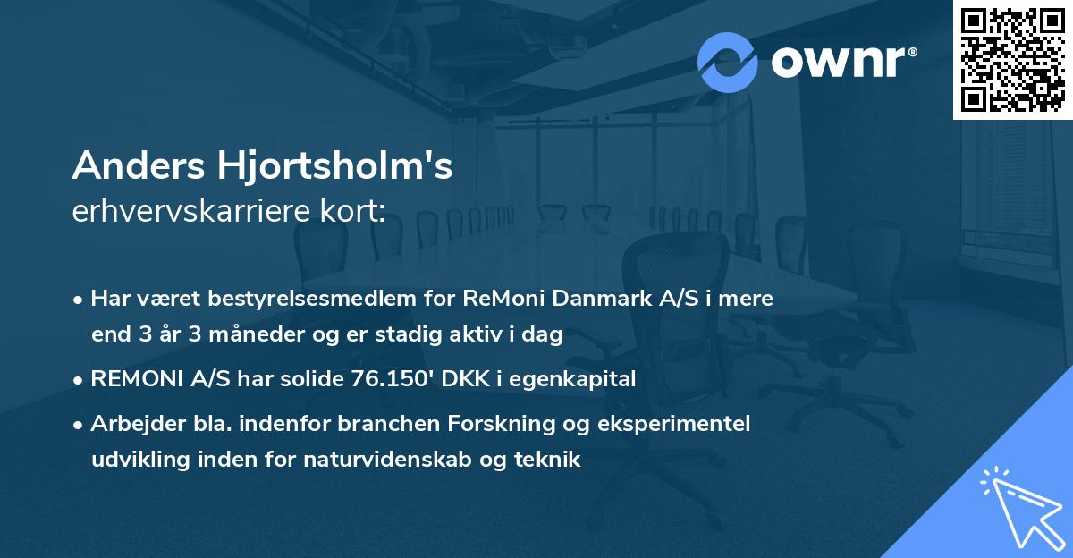 Anders Hjortsholm's erhvervskarriere kort