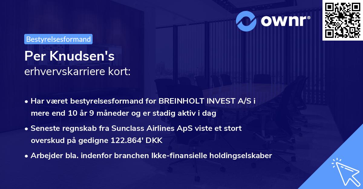 Per Knudsen's erhvervskarriere kort