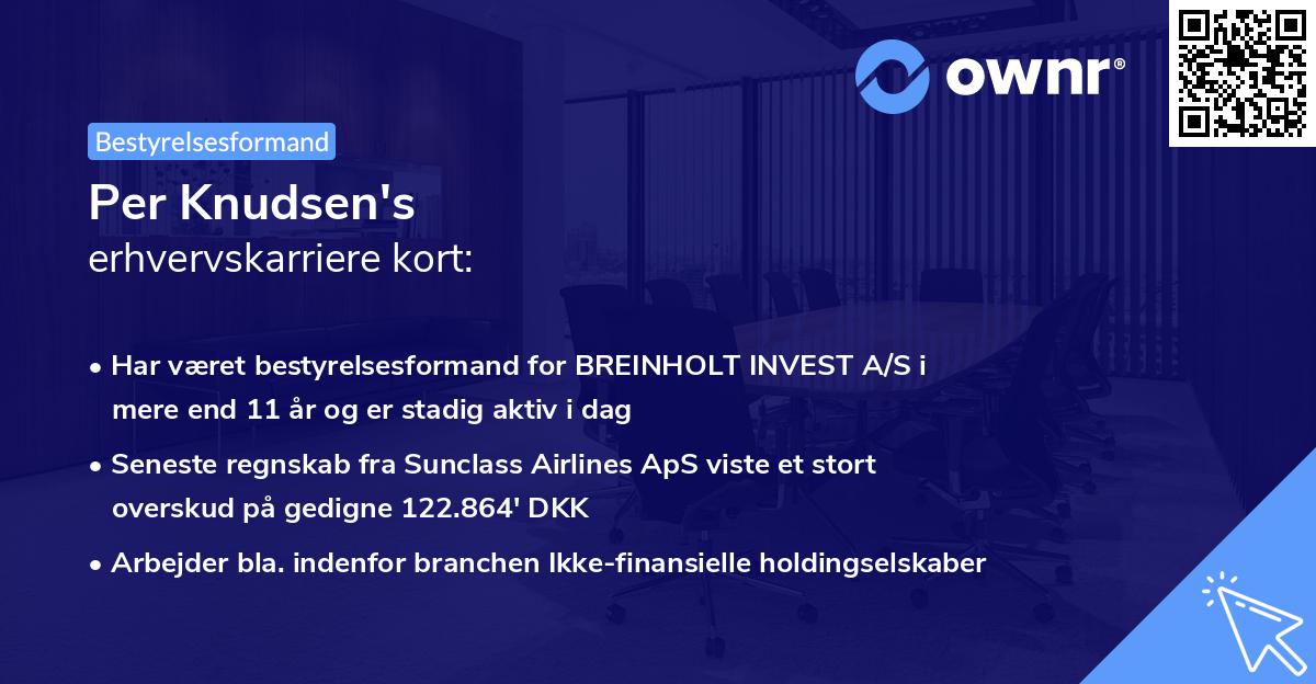 Per Knudsen's erhvervskarriere kort