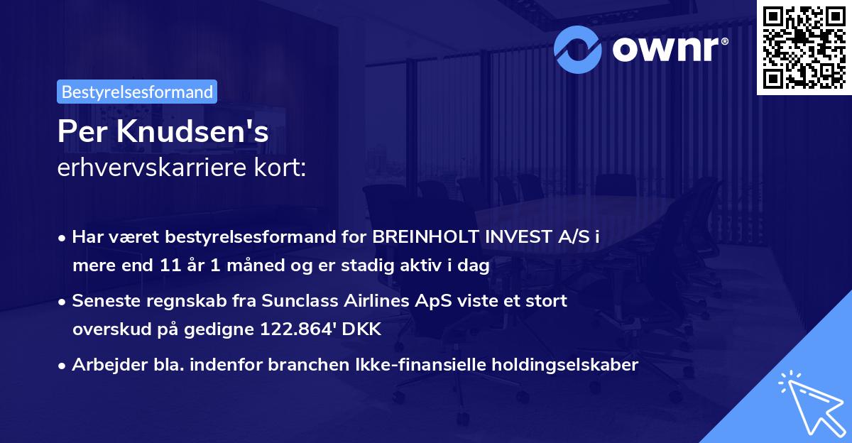 Per Knudsen's erhvervskarriere kort