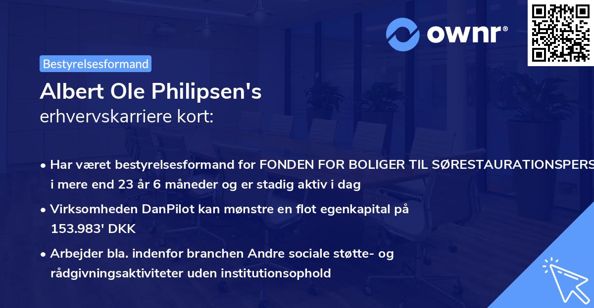 Albert Ole Philipsen's erhvervskarriere kort