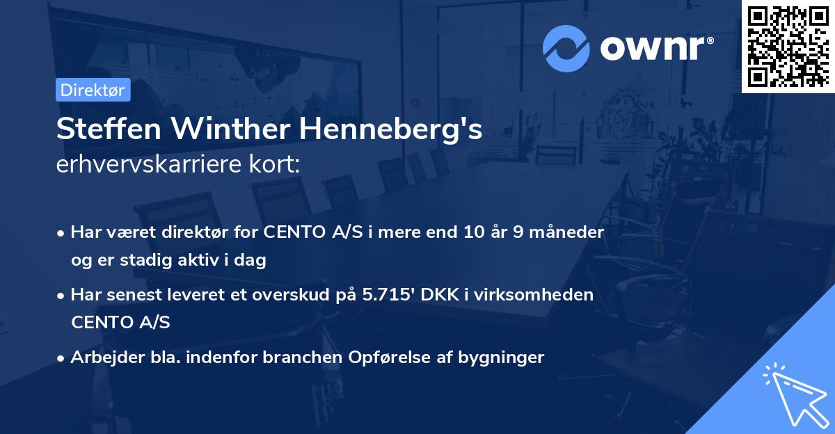 Steffen Winther Henneberg's erhvervskarriere kort