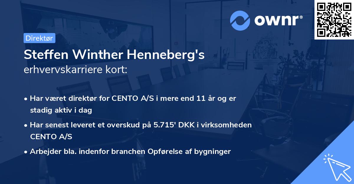 Steffen Winther Henneberg's erhvervskarriere kort