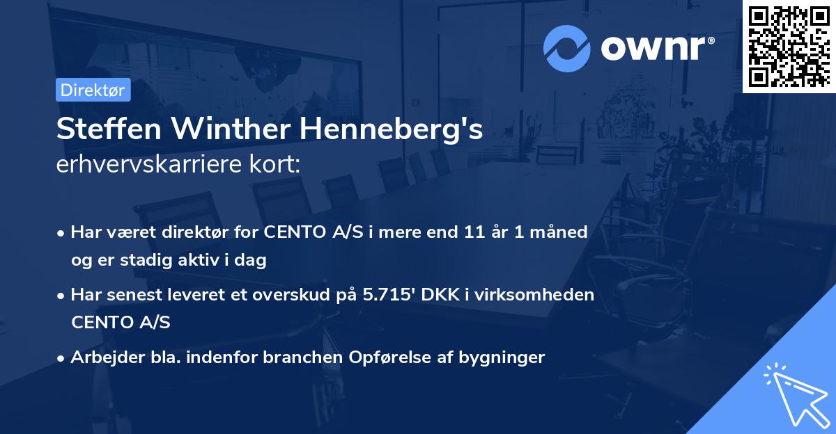 Steffen Winther Henneberg's erhvervskarriere kort