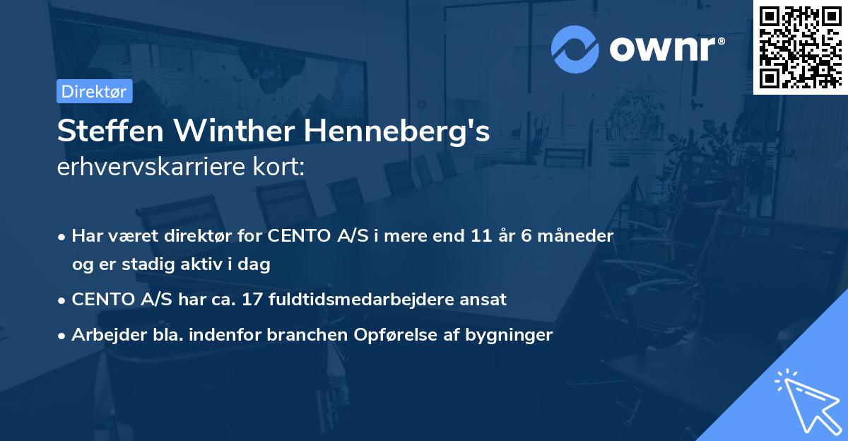 Steffen Winther Henneberg's erhvervskarriere kort