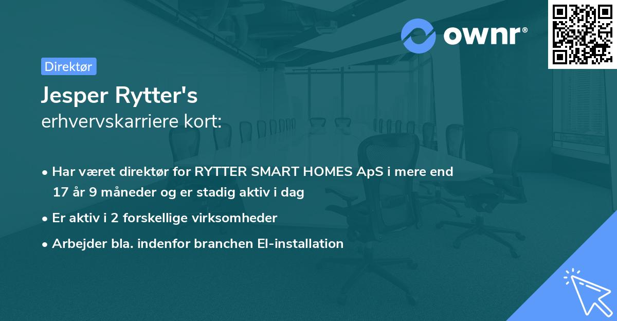 Jesper Rytter's erhvervskarriere kort