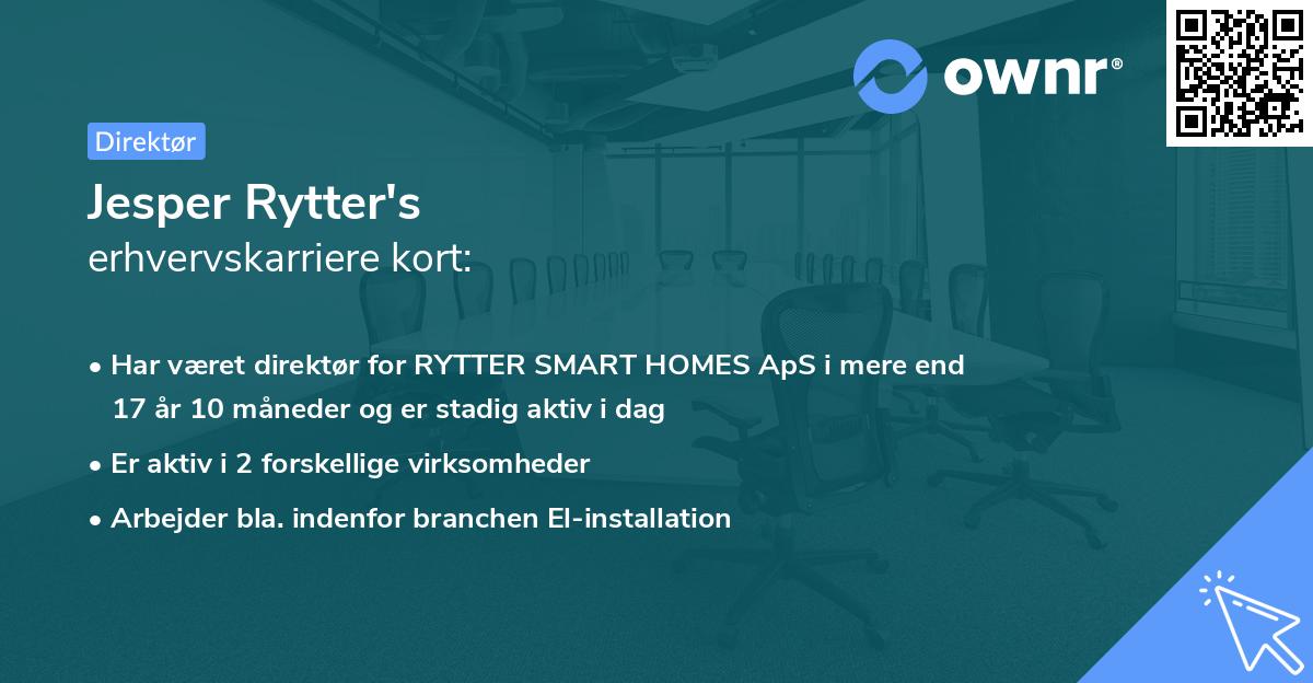 Jesper Rytter's erhvervskarriere kort