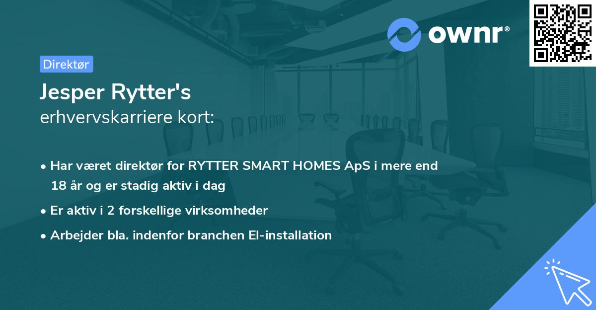 Jesper Rytter's erhvervskarriere kort