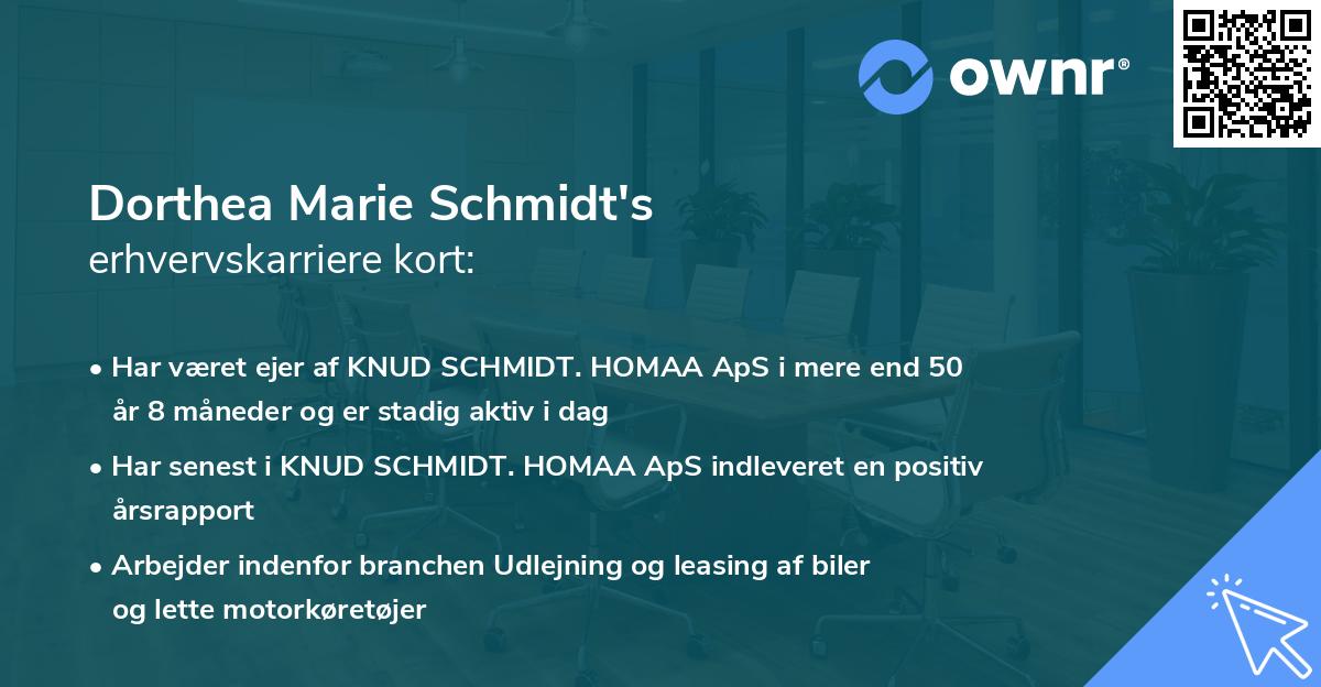 Dorthea Marie Schmidt's erhvervskarriere kort